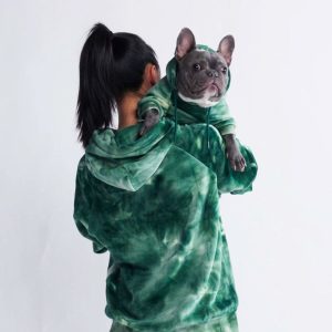 Sweat à capuche en velours humain - Vert Émeraude