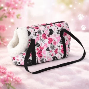 Sac rose de transport pour petit chien