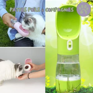 Gamelle pour chat gourde pour chat | Bottle&Bowl™ 2 en 1