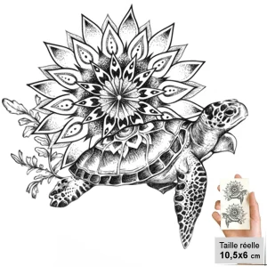 Tatouage Temporaire Tortue - Rose (2 pcs)